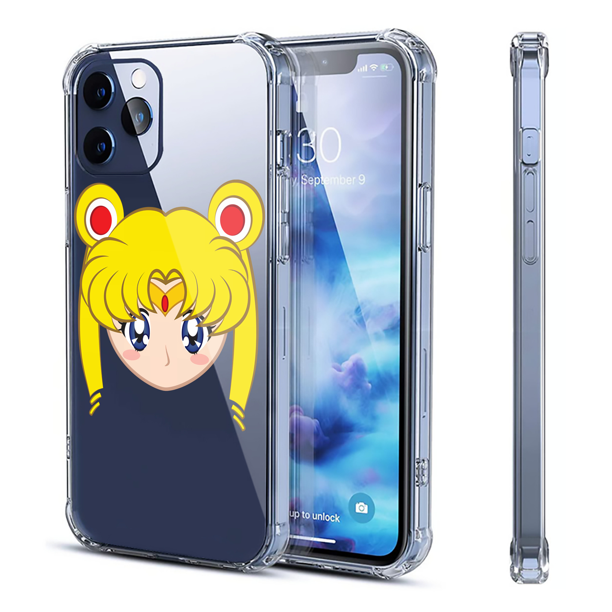 （画像用） 美少女戦士セーラームーン 月野 うさぎ つきの うさぎ Sailor Moon Tsukino Usagi 【iPhone 12シリーズ対応】透明スマホケース（クリアソフトケース）
